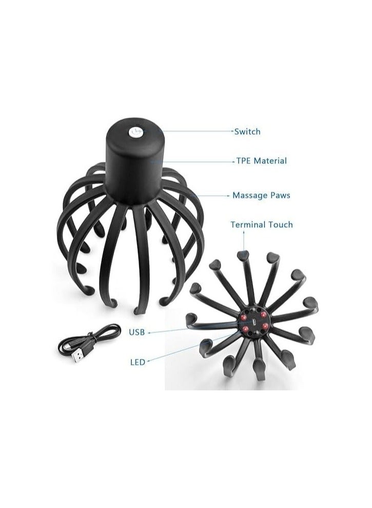 Electric Scalp Massager with 12 Flexible Claws and 3 Vibration Modes for Stress Relief and Scalp Stimulation - Image 2
